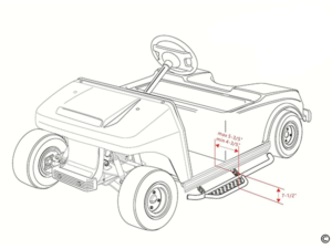 golf cart nerf bars, side nerf bars for golf cart, lifted golf cart