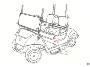 golf cart nerf bars, side nerf bars for golf cart, lifted golf cart